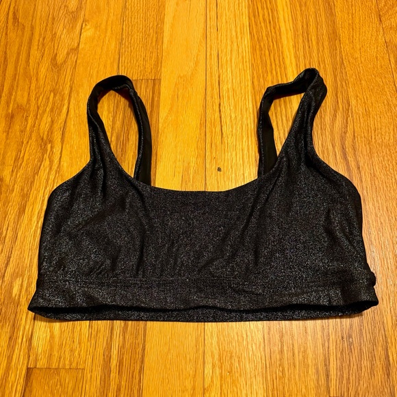 L.A. Hearts Pacsun Bikini Bathing Suit Top Swim Black Sparkles Medium - Picture 2 of 4